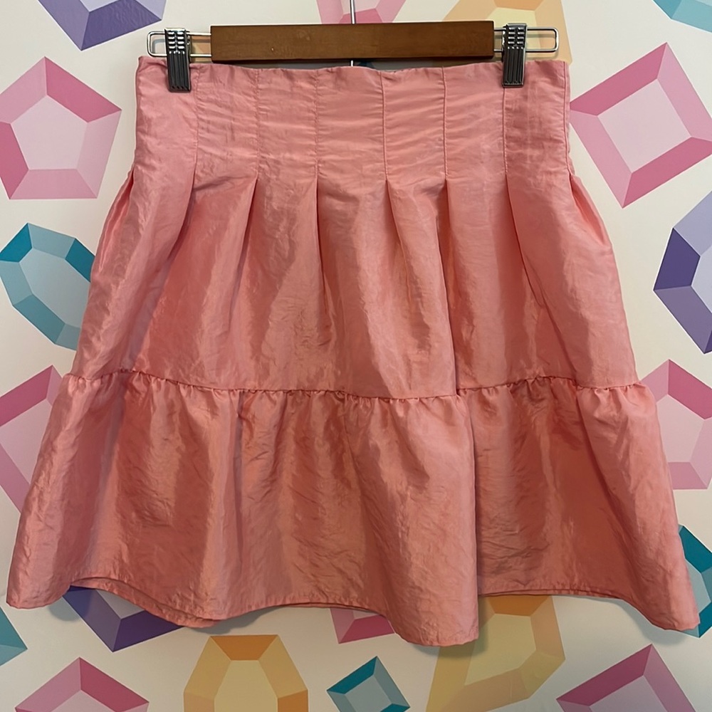 Topshop Pink Crepe Mini Ruffle Skirt Size 4 Small